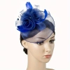 1 piece of women's floral feather handicrafts, tea party charm, birthday horse race, wedding hat, Derby hat, church hat details Picture